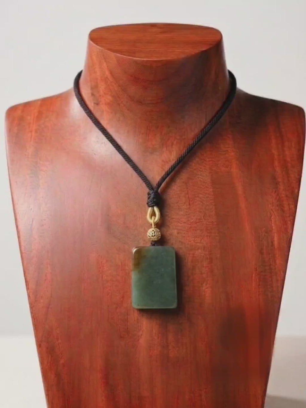 Authentic Hetian Bluish Hue Sha Zhao Green Sugar Jade Wushi Pendant / 和田玉蓝调沙枣青带糖无事牌吊坠