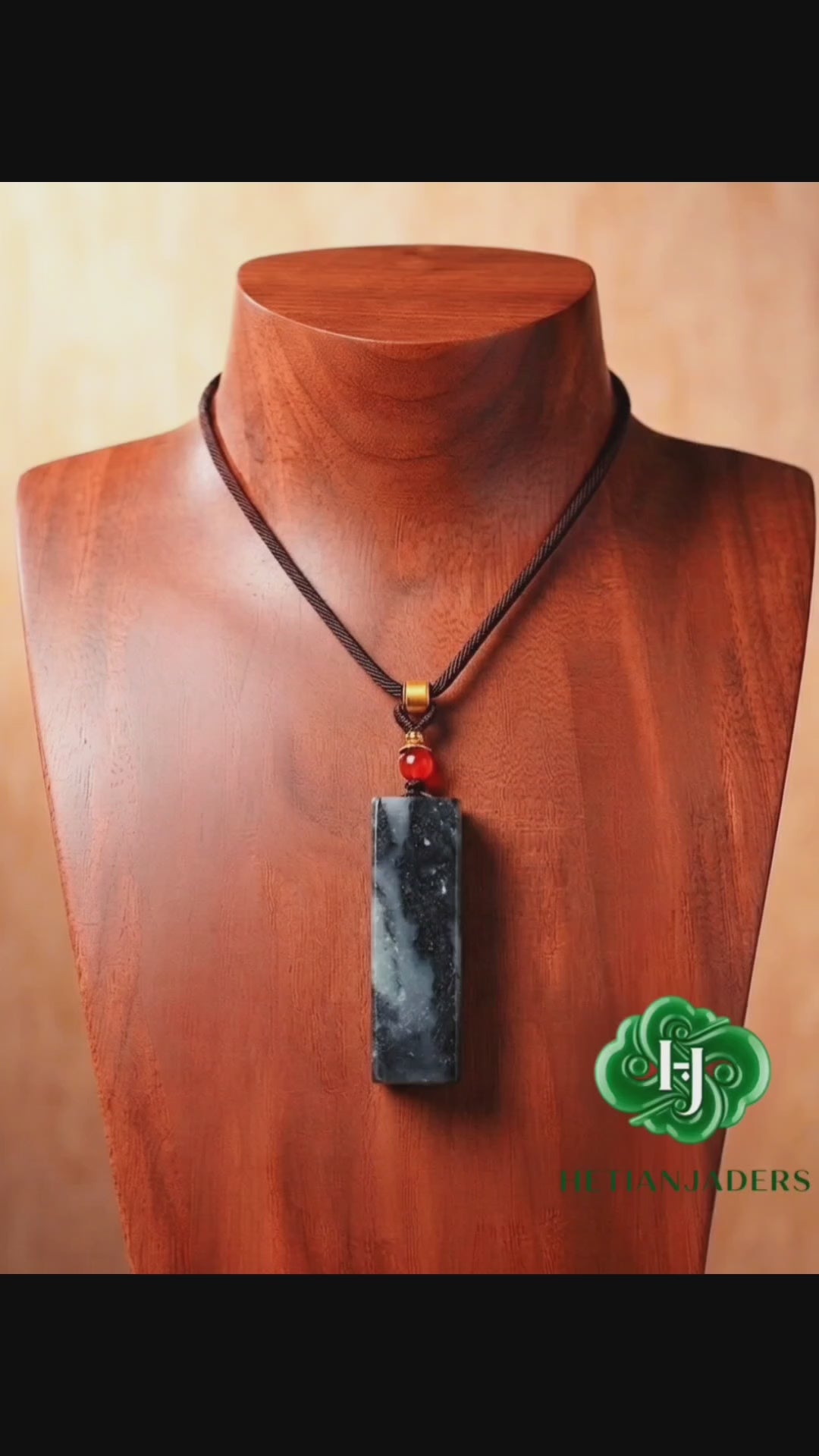 Authentic Hetian Tricolor QingHua Jade Seed Wu Shi Pai Pendant w Silver Sand /和田玉3色墨青花银沙无事牌