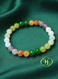 Authentic Hetian Jade 8mm Multi-treasures Beads Bracelet / 和田玉卡8多宝手串