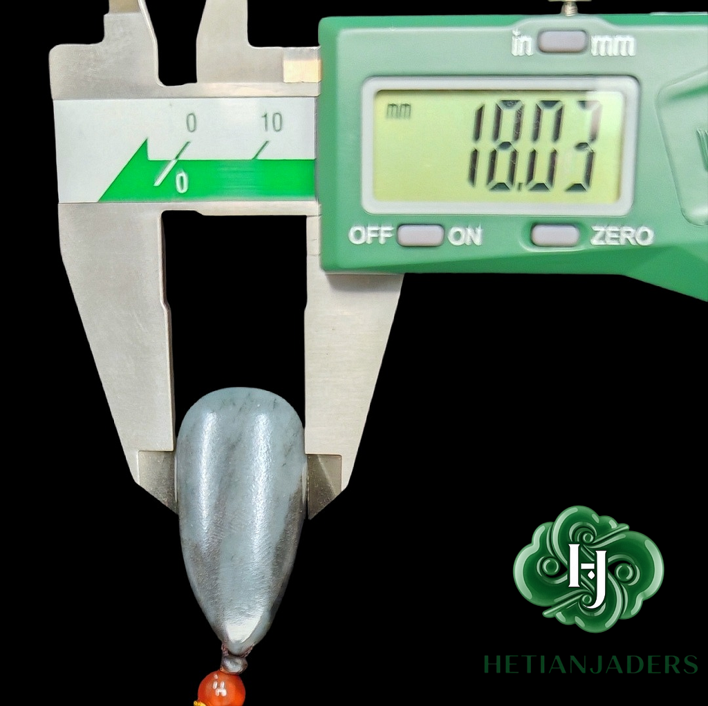 Authentic Hetian Tricolor Qing Hua Teardrop Jade Pendant / 和田玉籽料3色青花玉吊坠