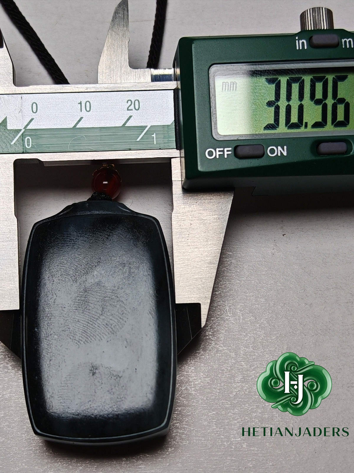 Authentic Hetian Jade Seed Stone Tricolor QingHua 3*5 WuShi Pendant / 和田玉3色青花籽料3*5无事牌
