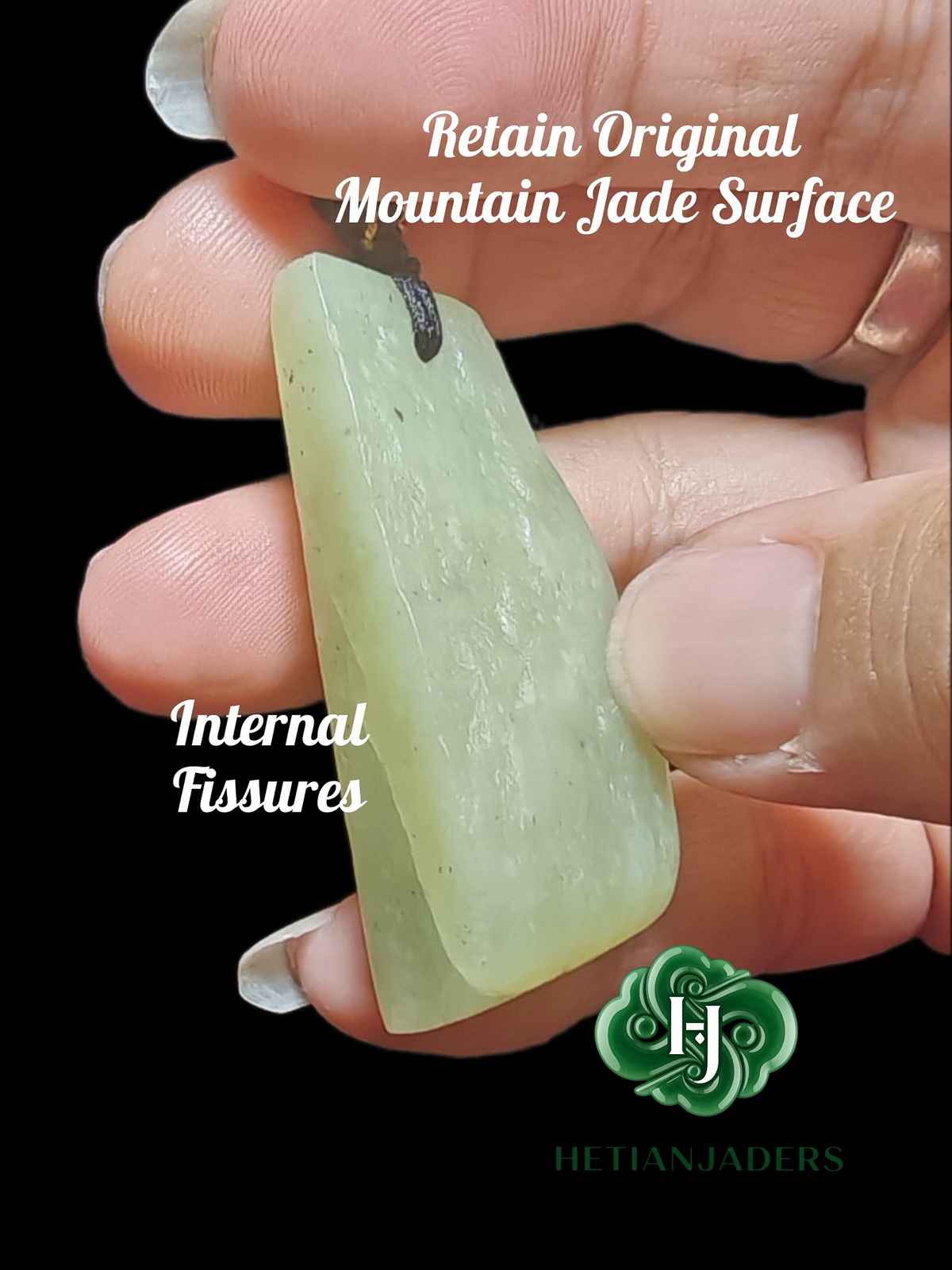 Authentic Hetian Ruoqiang Golden Emerald Yellow Jade Pendant Necklace /  和田玉若羌金翠点墨黄口无事牌