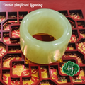 Authentic Hetian Ruoqiang Yellow Jade 21mm Archer's Thumb Ring / 和田玉若羌黄口扳指卡21