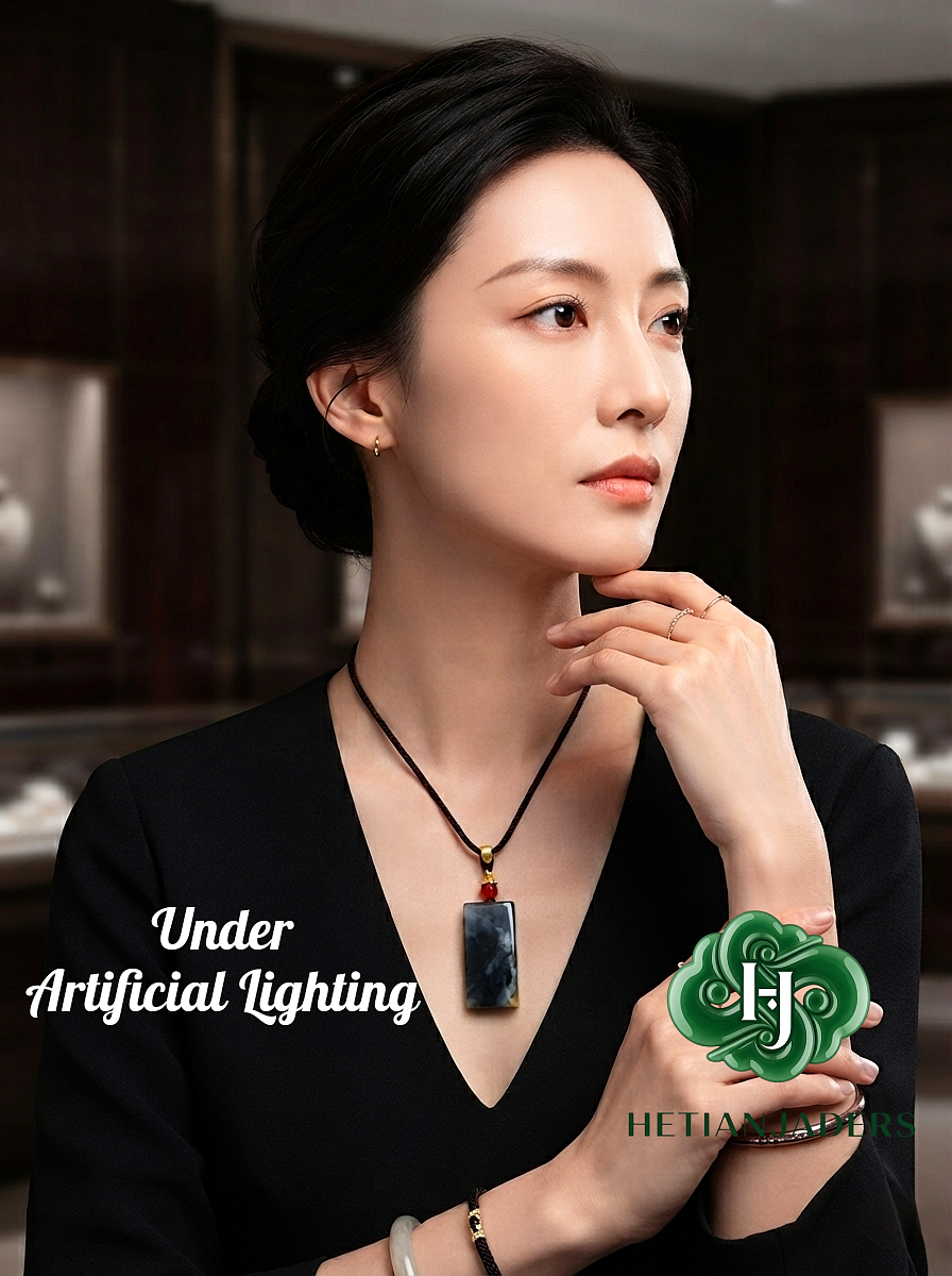 Authentic Hetian Tricolor Sugar Qing Hua Wu Shi Pai Jade Seed Pendant / 和田玉籽料3色青花无事牌