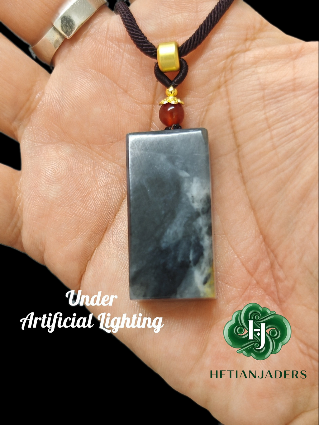 Authentic Hetian Tricolor Sugar Qing Hua Wu Shi Pai Jade Seed Pendant / 和田玉籽料3色青花无事牌