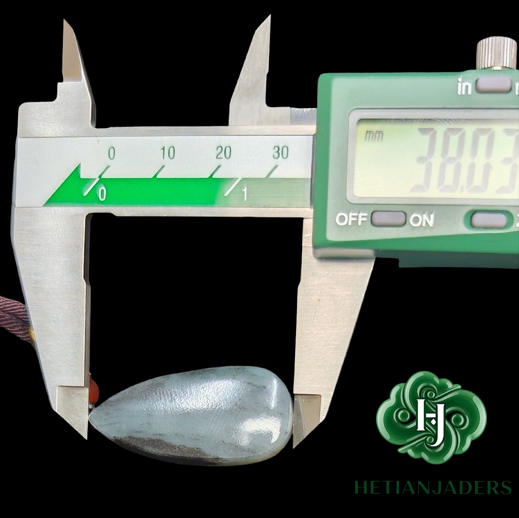 Authentic Hetian Tricolor Qing Hua Teardrop Jade Pendant / 和田玉籽料3色青花玉吊坠