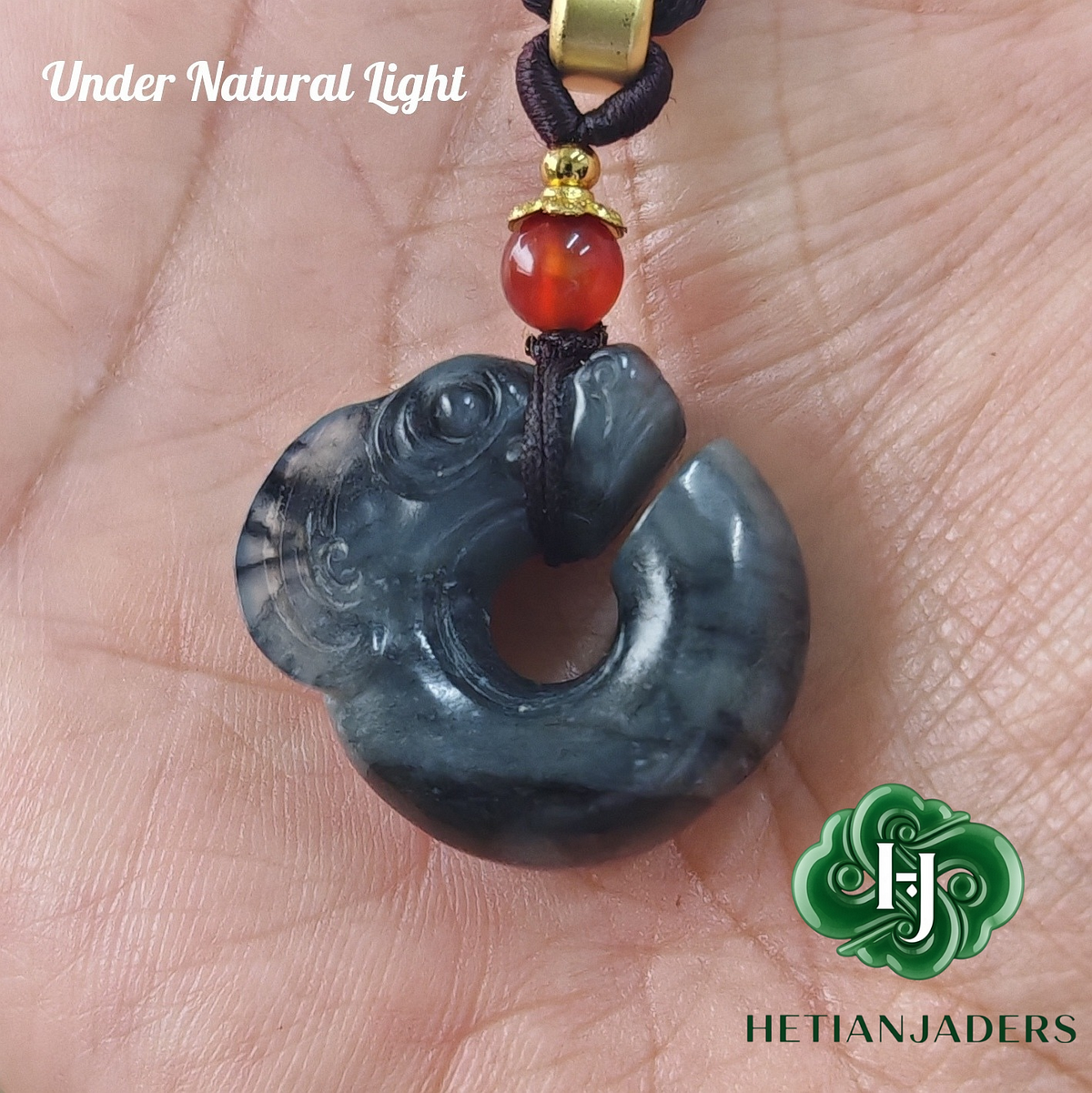 Authentic Hetian Jade Seed Stone Qing Hua Carved Pillar Dragon Pendant /和田玉3色青花籽料玉柱龙吊坠