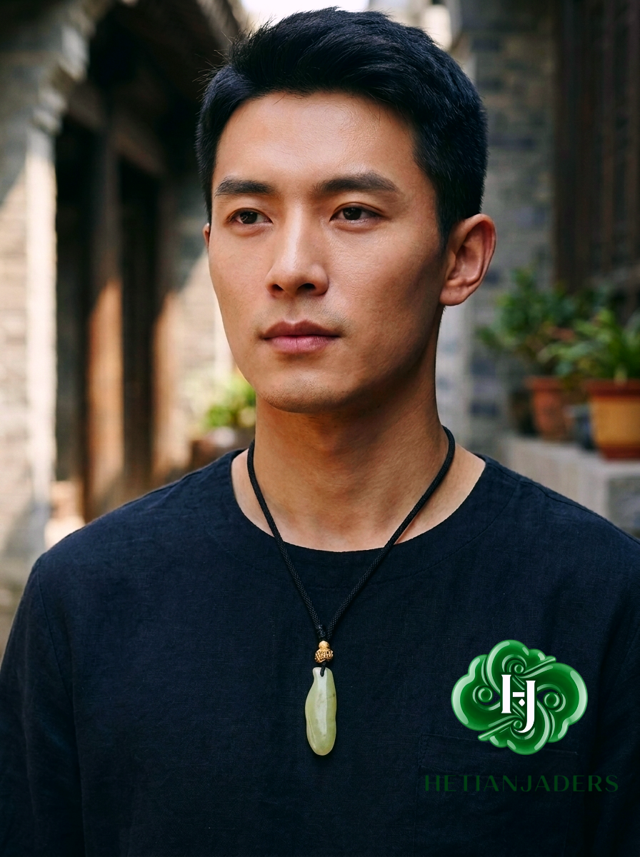 Authentic Hetian Ruoqiang Golden Emerald Yellow Jade Eagle Pendant / 和田玉若羌金翠黄口鹰形吊坠