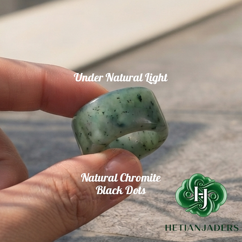 Authentic Hetian Biyu Jade Archer's Thumb Ring Size 21mm / 和田玉碧玉扳指卡21毫米