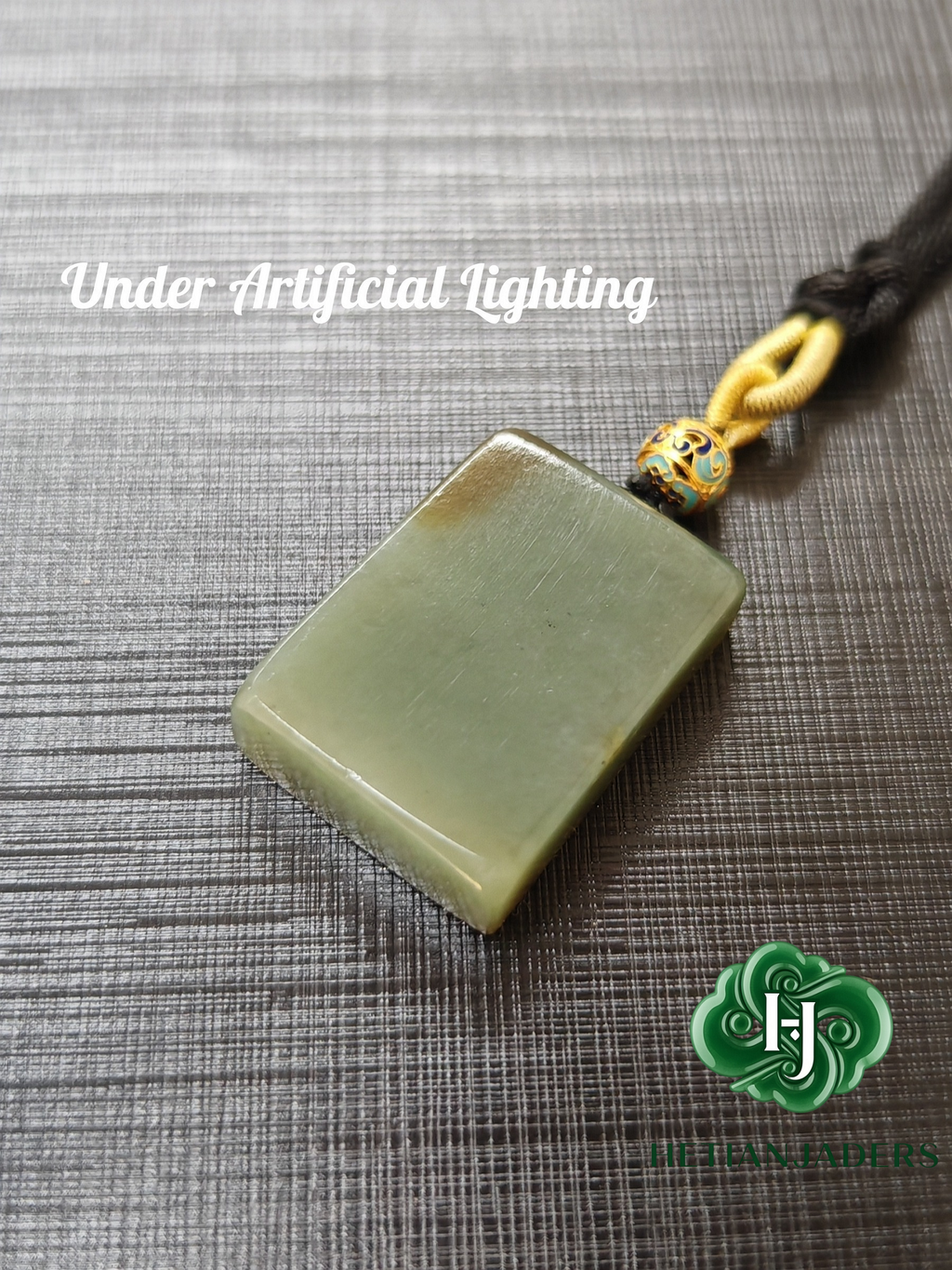 Authentic Hetian Bluish Hue Sha Zhao Green Sugar Jade Wushi Pendant / 和田玉蓝调沙枣青带糖无事牌吊坠